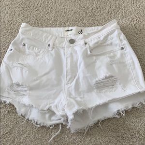 White Jean Shorts